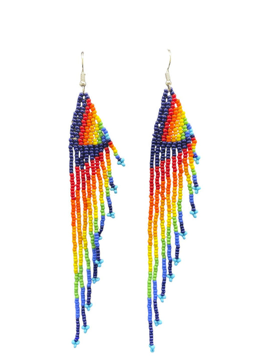African Multicoloured beaded earring