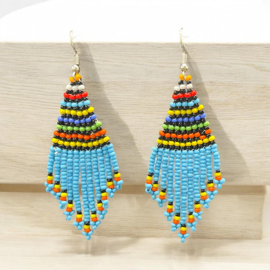Yellow Multicoloured beaded Earring