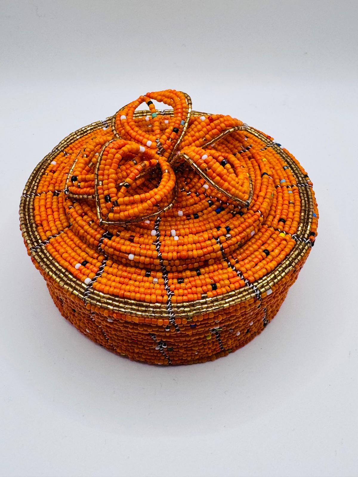 Amber Beaded Jewel Box