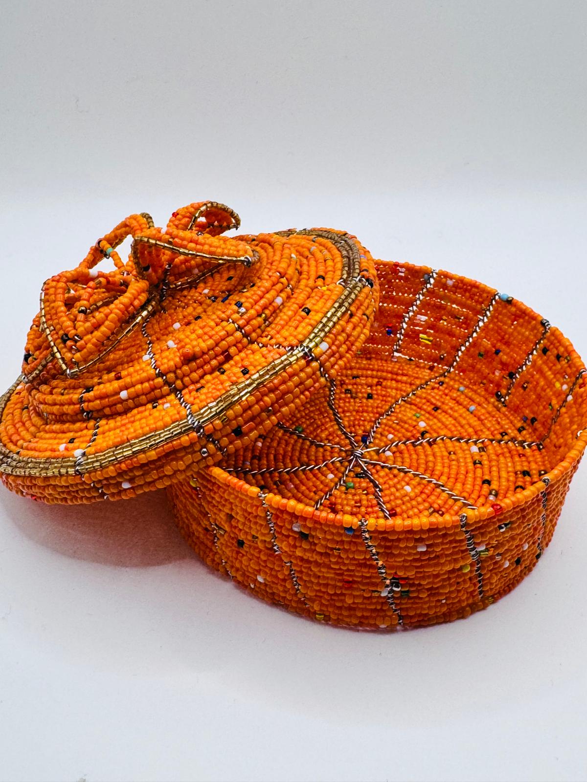 Amber Beaded Jewel Box
