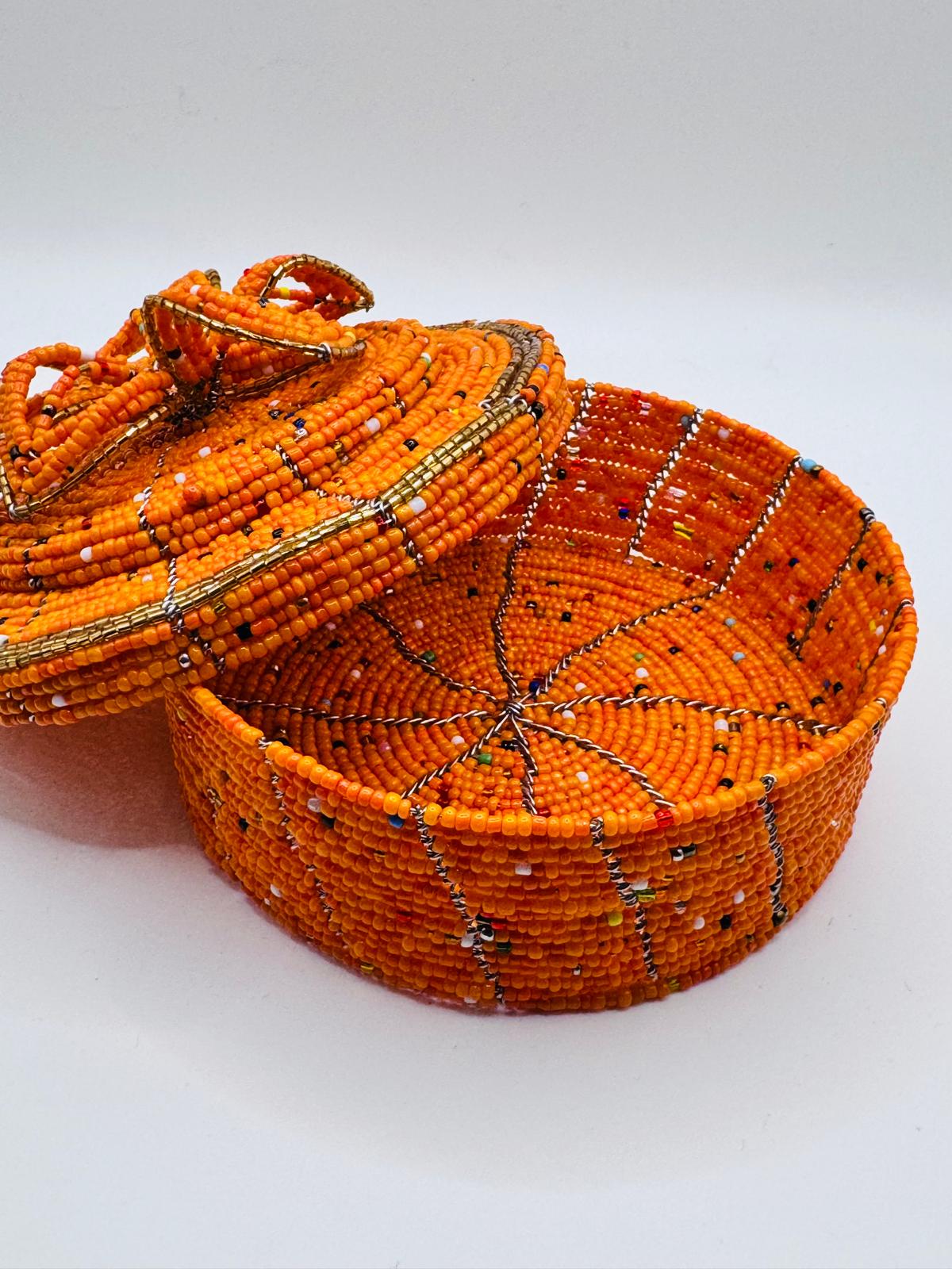 Amber Beaded Jewel Box