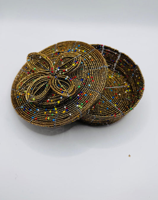 Caramel Beaded Jewel Box