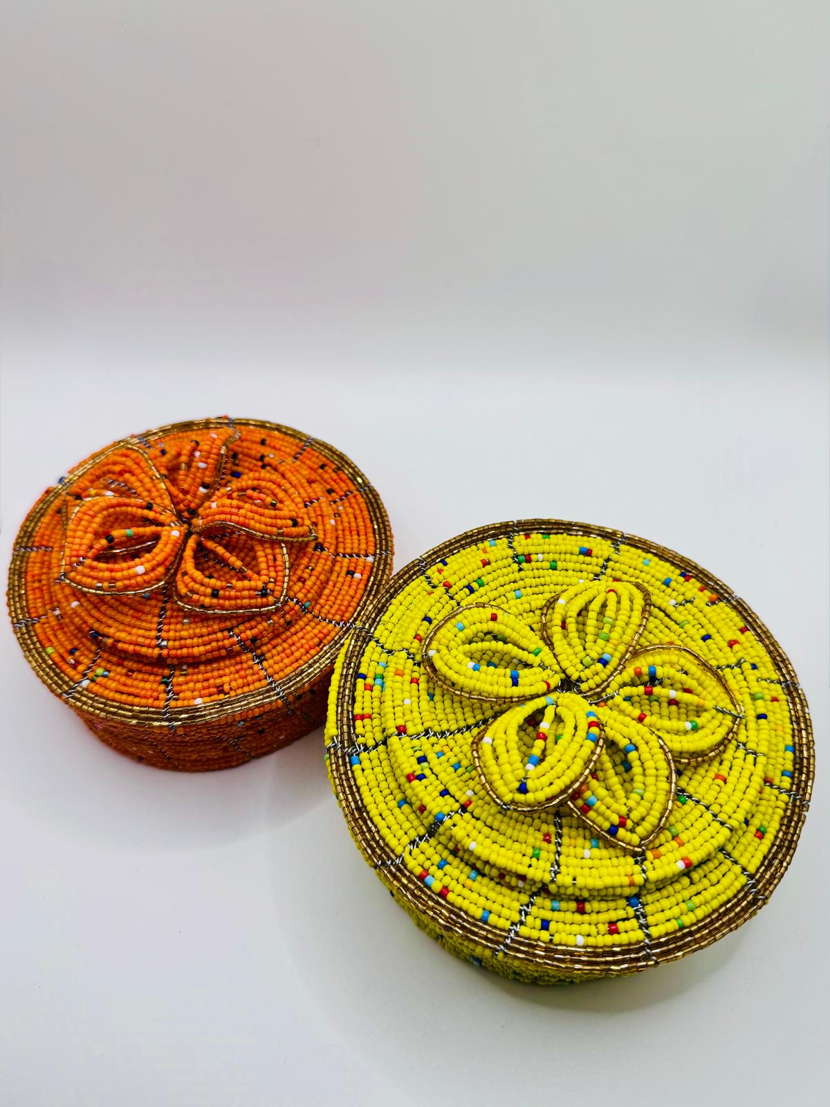 Amber Beaded Jewel Box