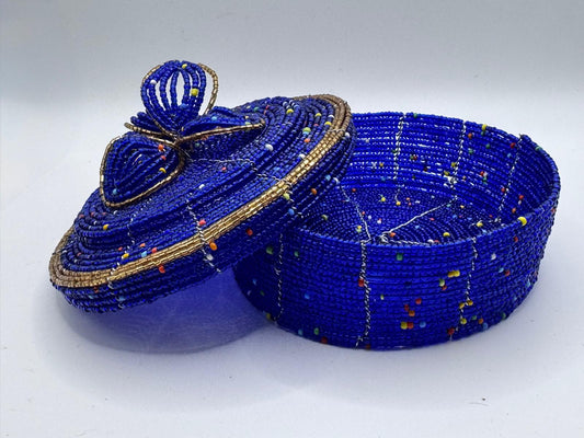 Sapphire Blue Beaded Jewel Box