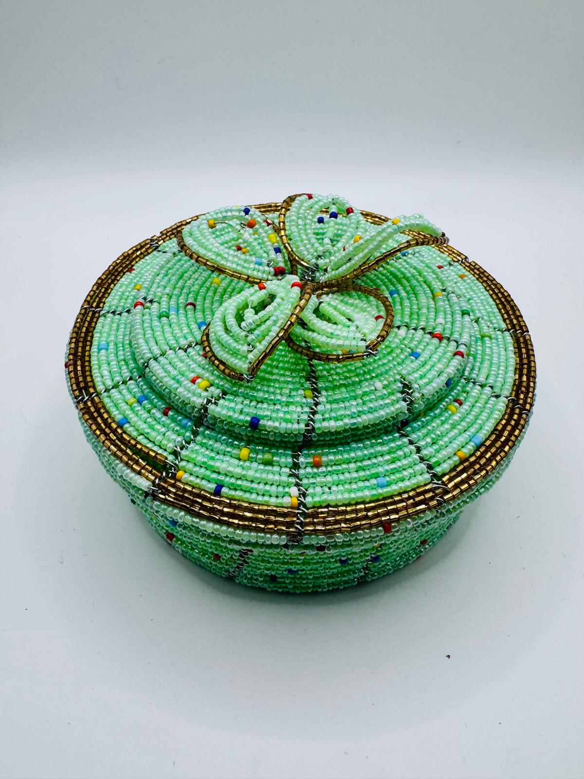 Aqua Beaded Jewel Box