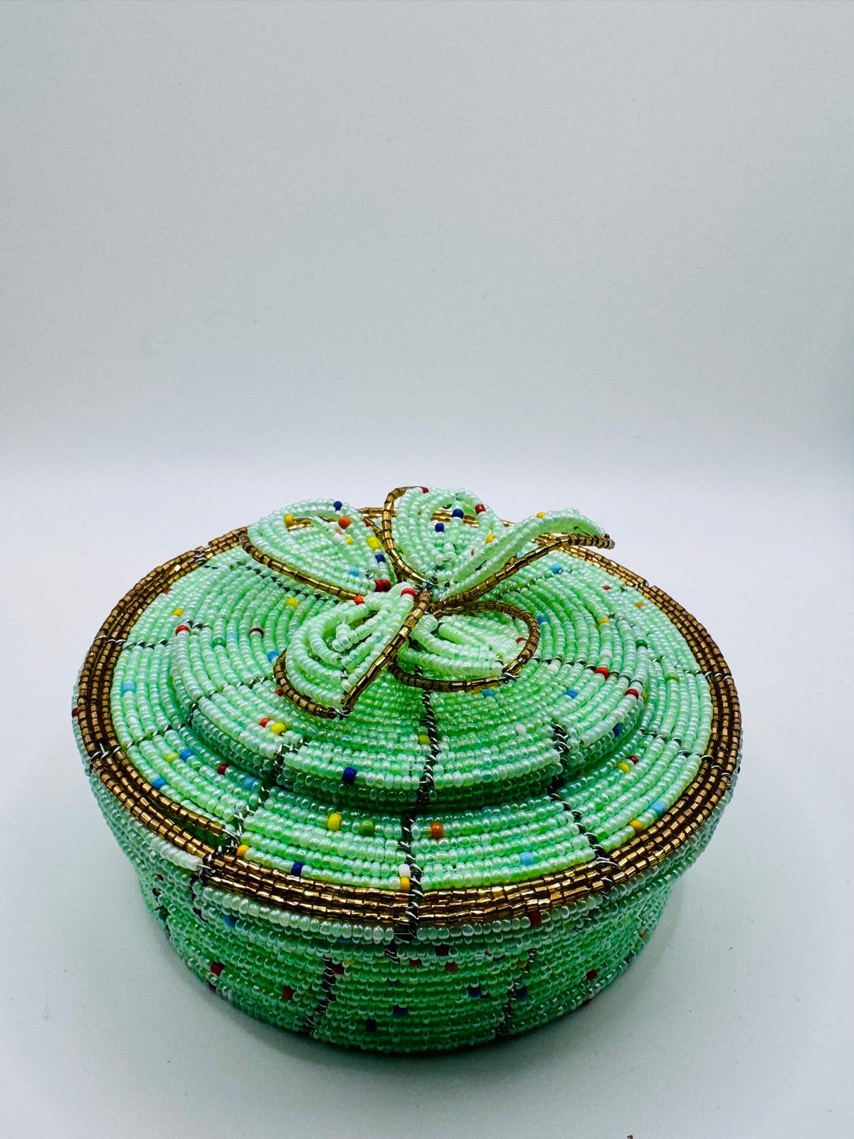 Aqua Beaded Jewel Box