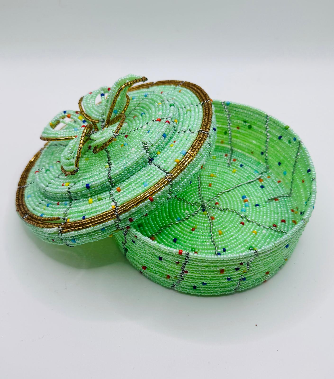 Aqua Beaded Jewel Box
