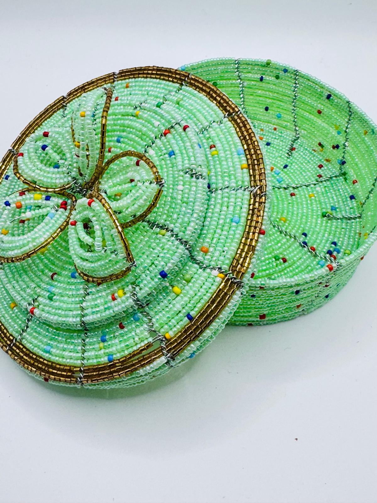 Aqua Beaded Jewel Box