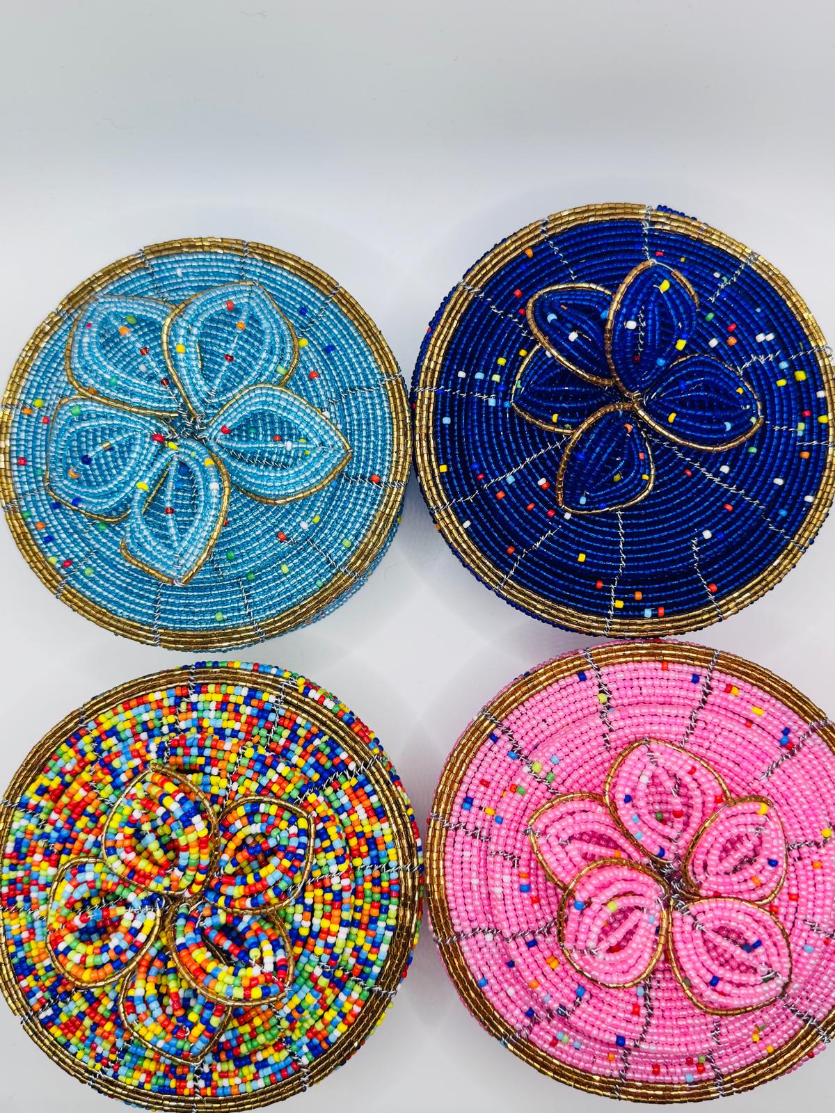 Sapphire Blue Beaded Jewel Box