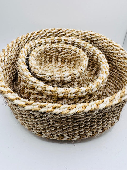 Creamy Brown Woven Basket Set