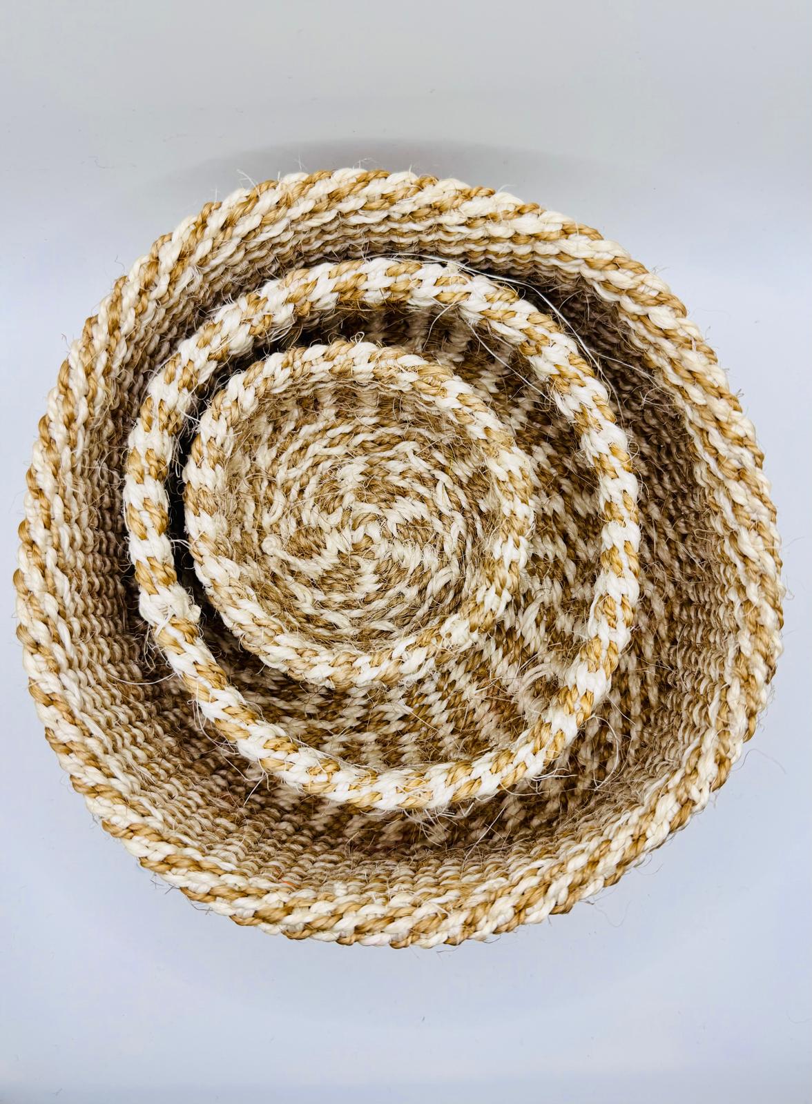 Creamy Brown Woven Basket Set