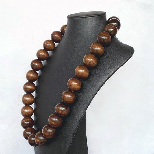 Brown Wooden Beaded Necklace