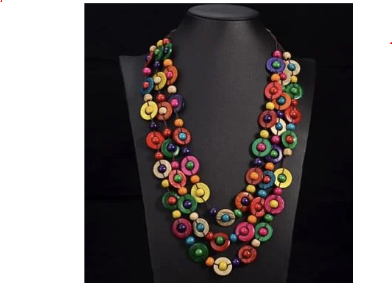 Multicoloured Orbital Beaded Necklace