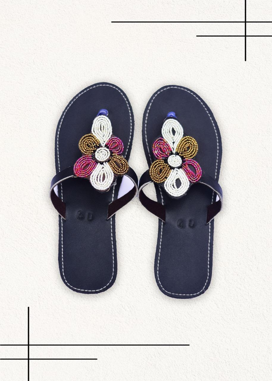 Floral Beaded Maasai Sandals