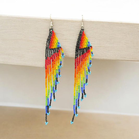 African Multicoloured beaded earring