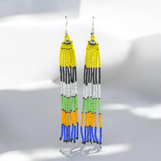 Long Multicoloured Beaded Earring