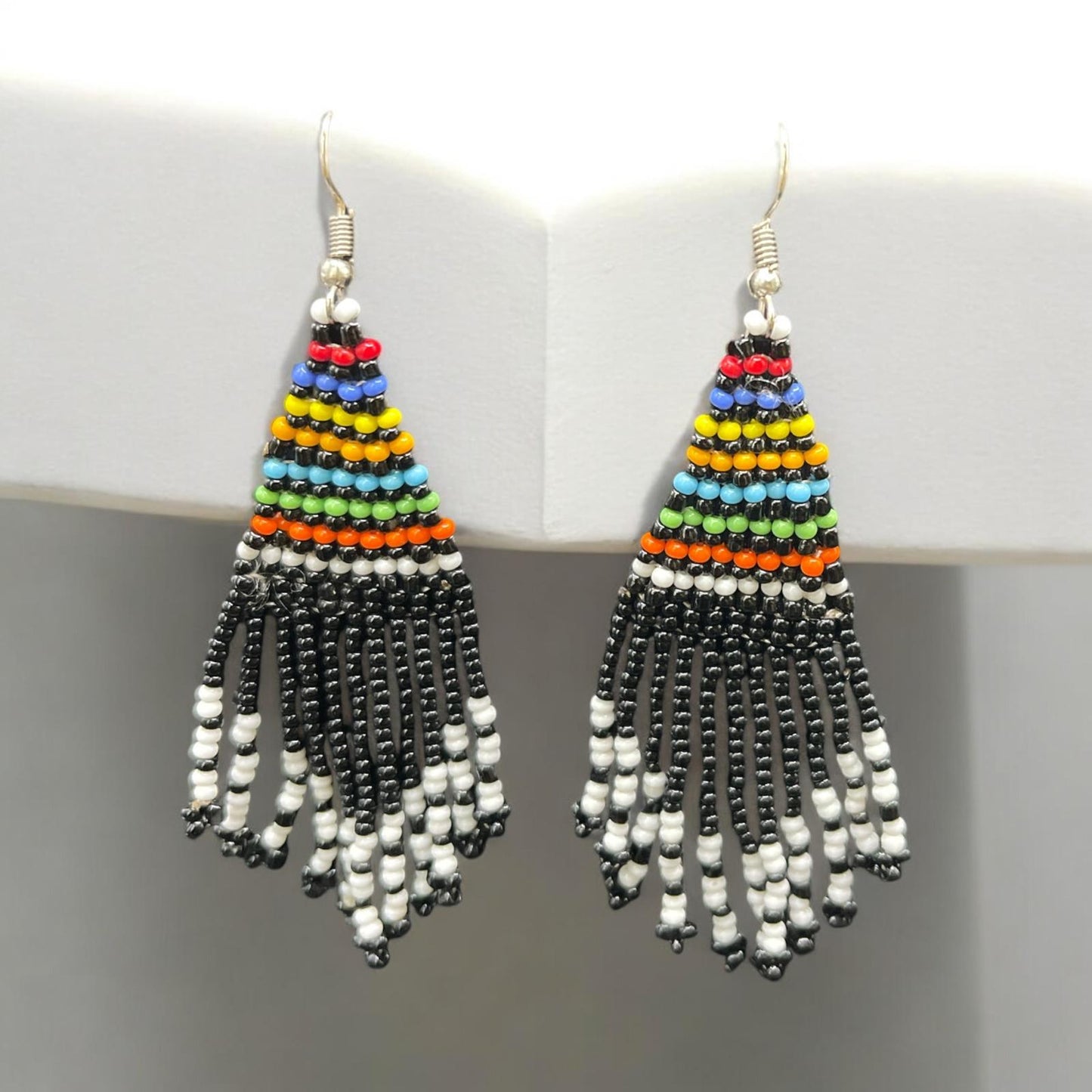 Yellow Multicoloured beaded Earring