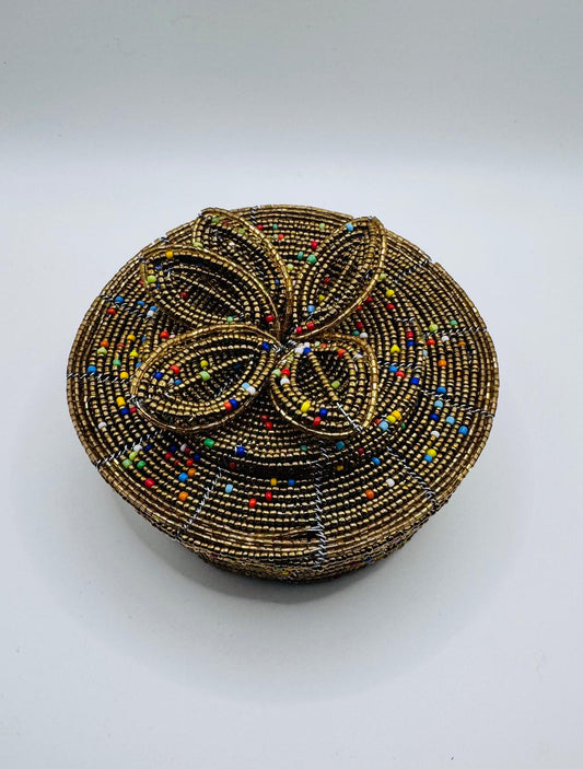 Caramel Beaded Jewel Box