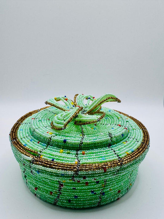 Aqua Beaded Jewel Box