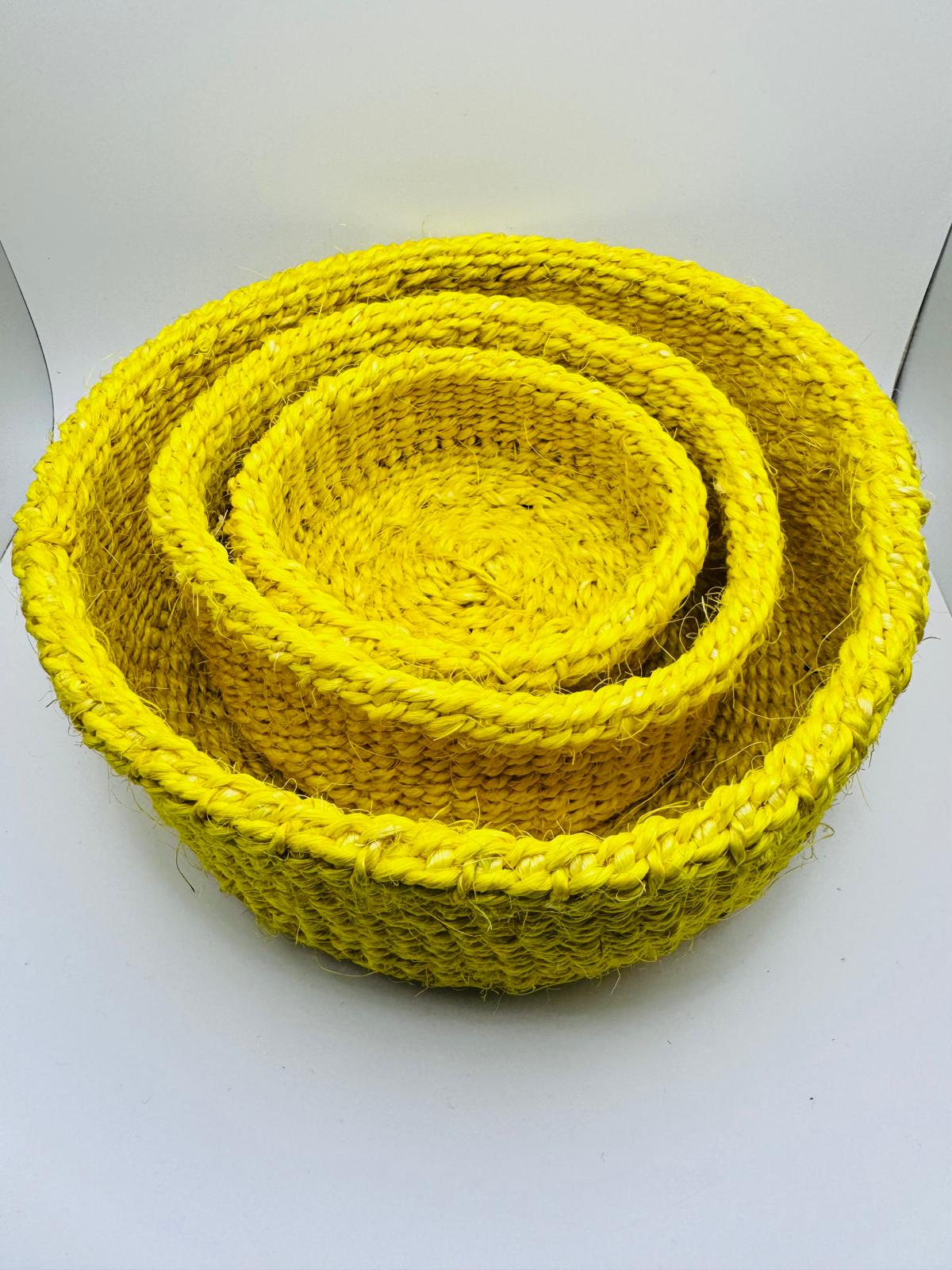 Yellow Woven Basket Set