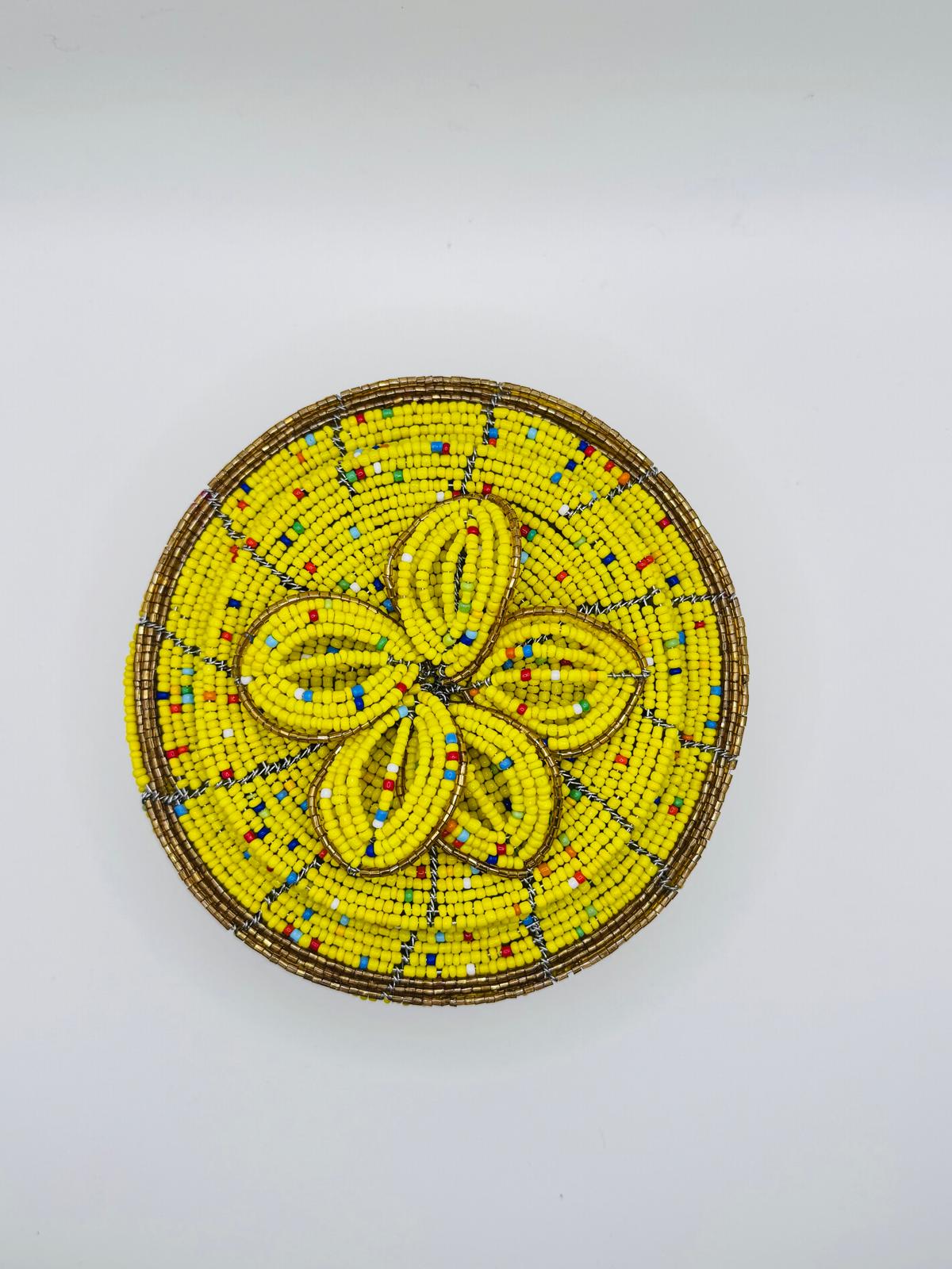 Yellow Beaded Jewel Box