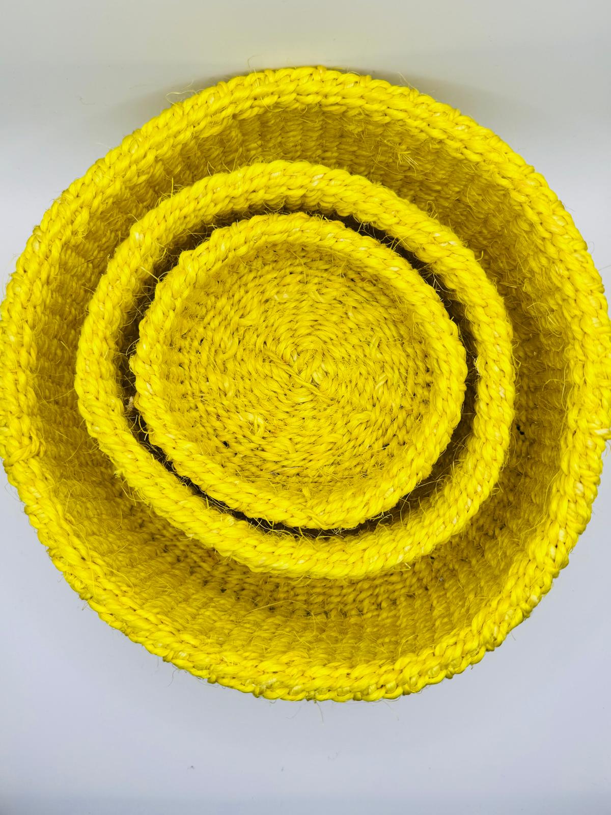 Yellow Woven Basket Set