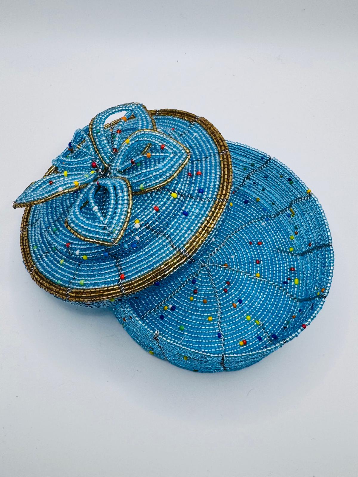 Ocean Blue Beaded Jewel Box
