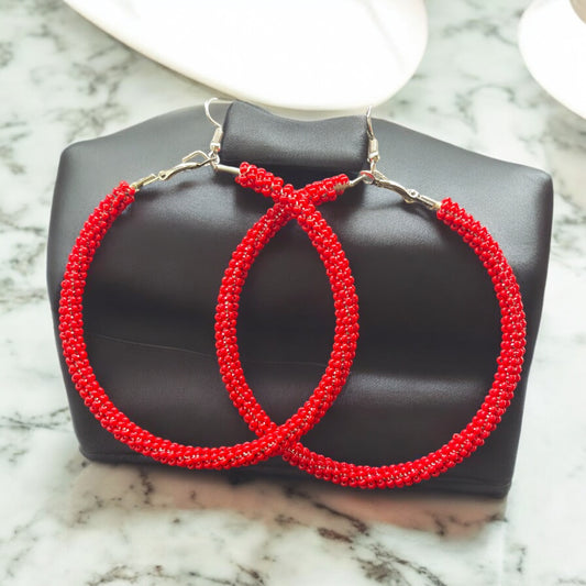 Beaded Hooped Earrings
