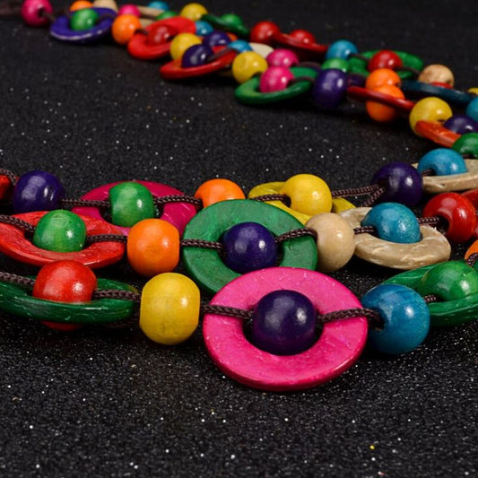 Multicoloured Orbital Beaded Necklace